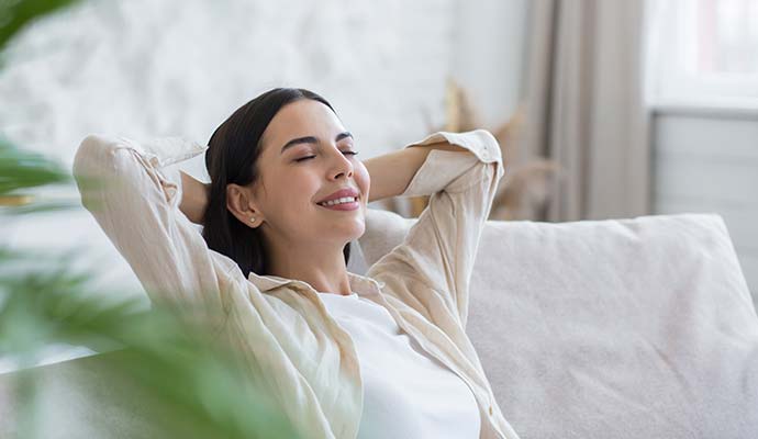 A person is enjoying improved indoor air quality