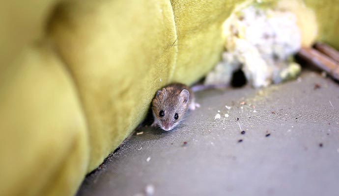 Rodent damage to upholstered furniture