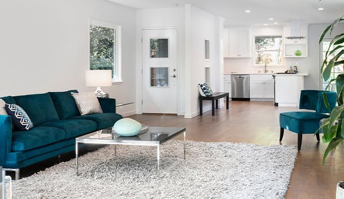 A clean beautiful living room