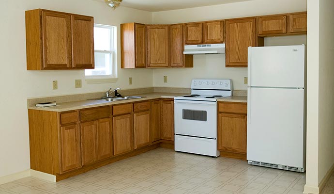 Clean kitchen room
