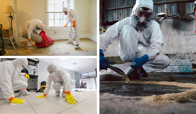 Collage of biohazard cleanup services