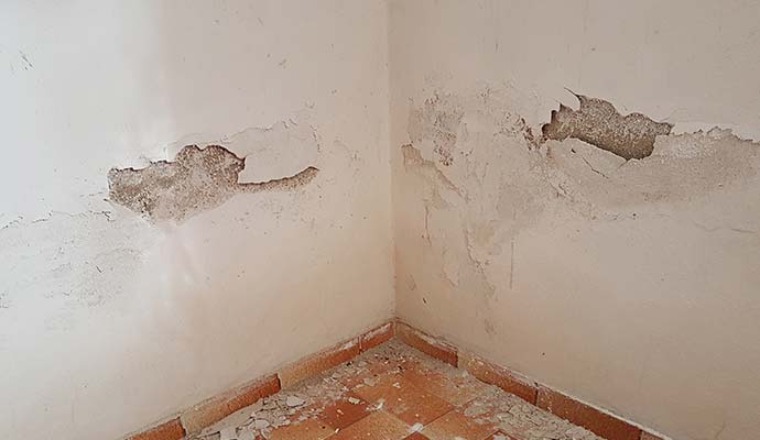 Damaged wall Damaged wall