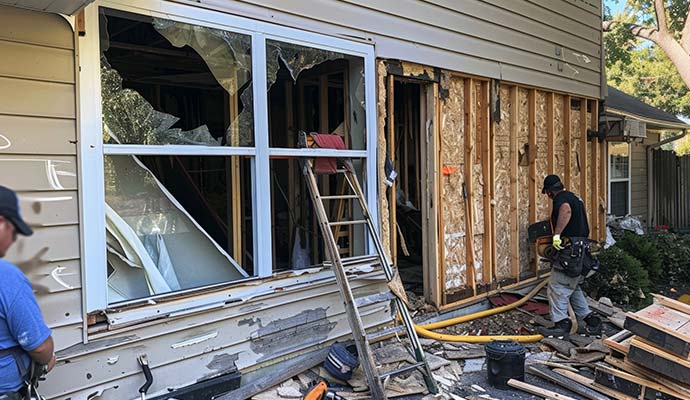 Disaster damaged house restoration