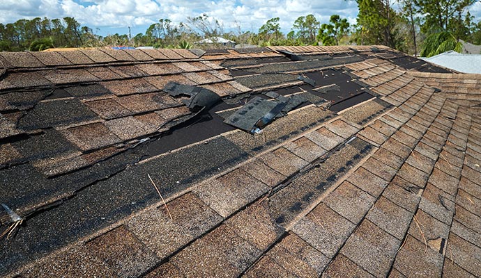 Damaged roof