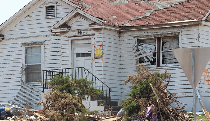 Disaster damaged property