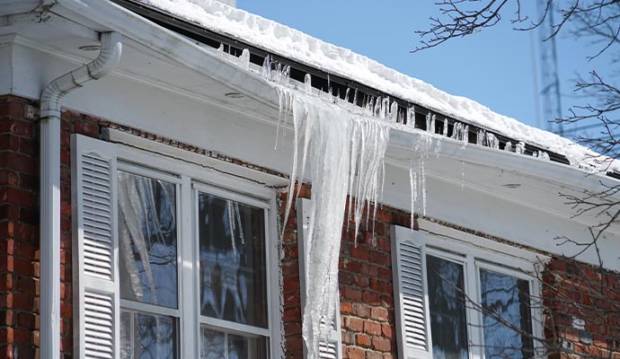Snow damaged property
