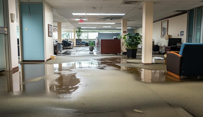 Water damaged office floor