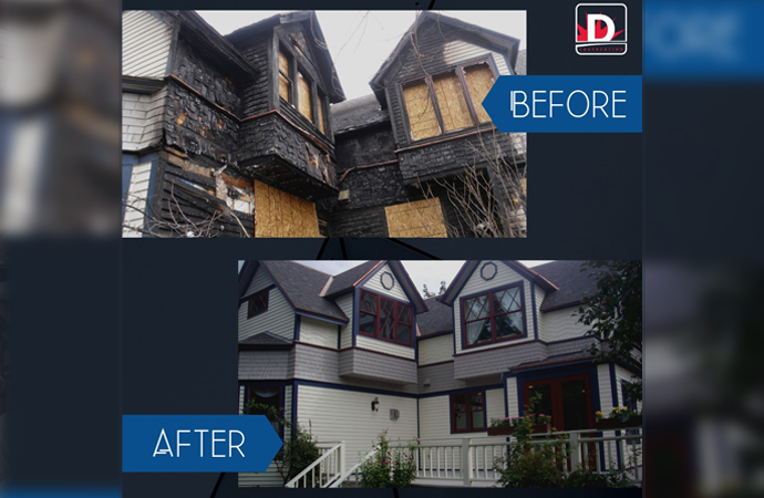 Fire Damage Restoration Before and After