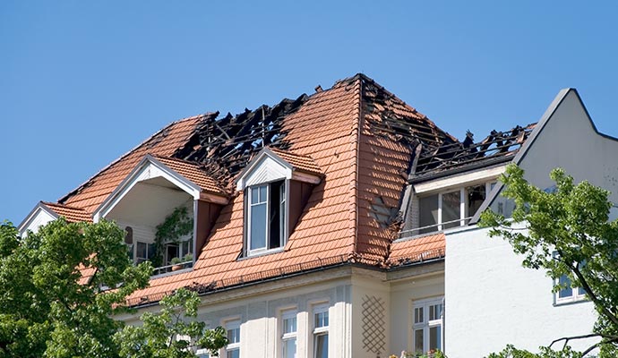 Fire damage roof