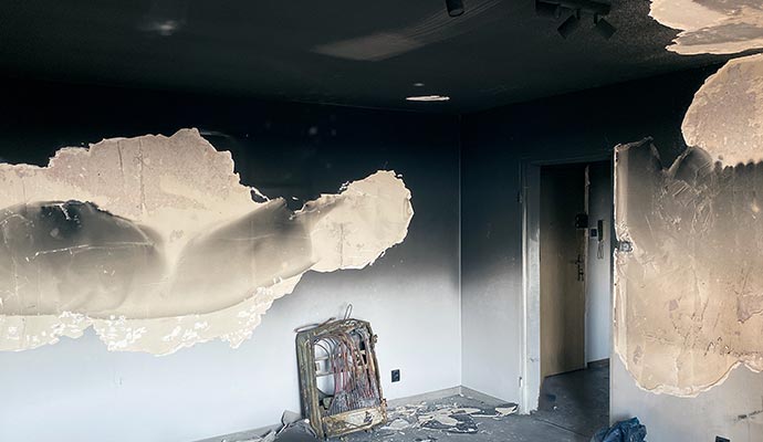 Smoke damaged room assessment