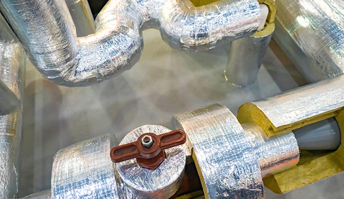 Foil-wrapped plumbing system