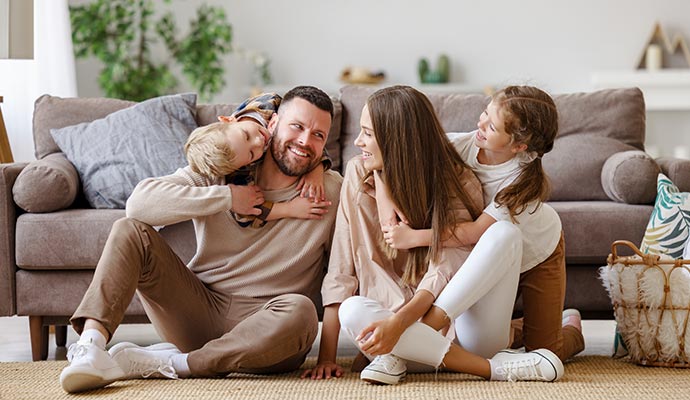 Happy family enjoying in a moisture protected home