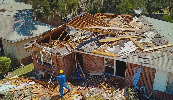 Hurricane damage home repair