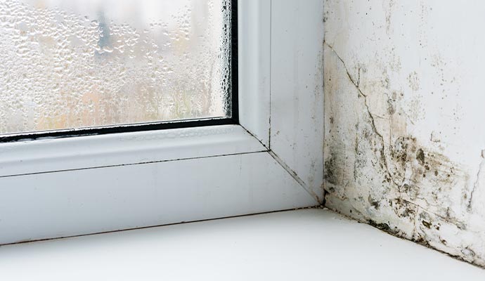 Window moisture mold damage