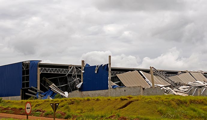 Storm damaged commercial property