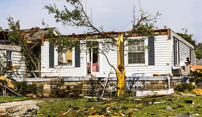 Tornado damage residential property