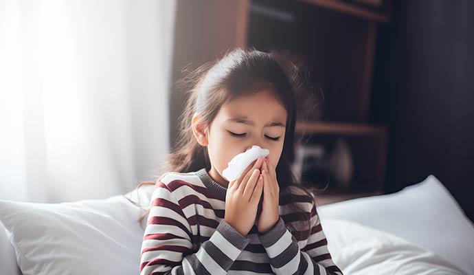 Child sneezing