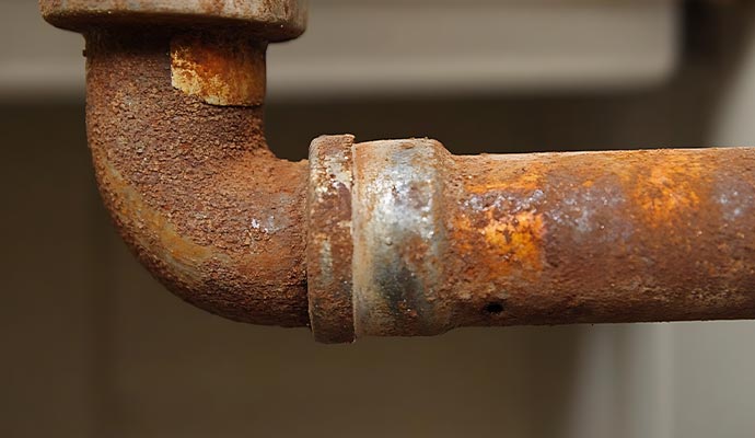 Corroded metal pipe