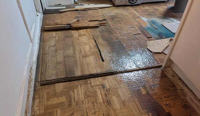 Damaged wooden floor