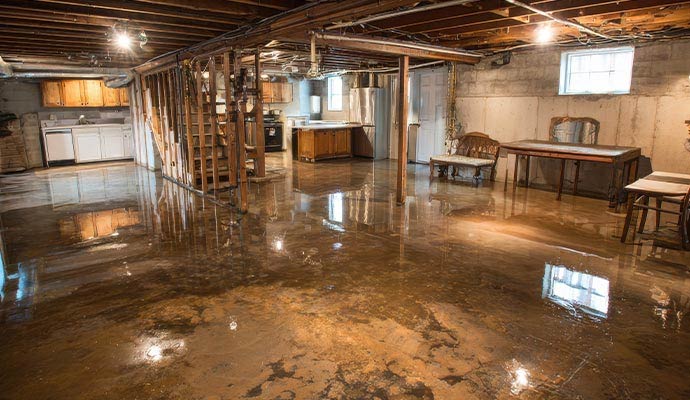 Flood water in the basement
