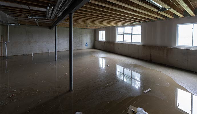 Flooded basement floor