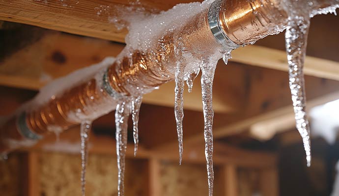 Frozen pipe damage