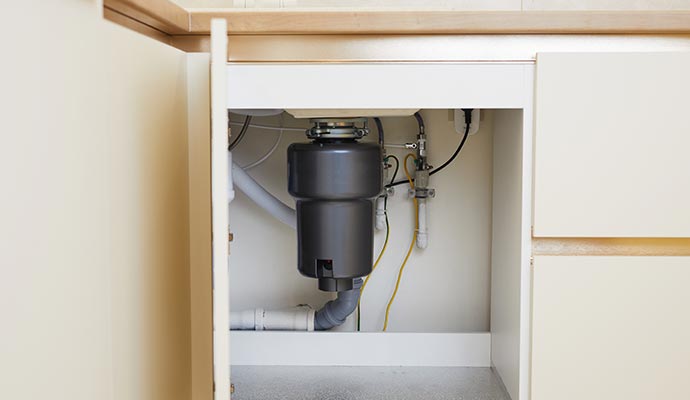 Installed kitchen garbage disposal