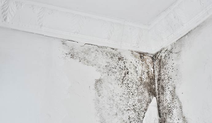 Mold growth on the wall
