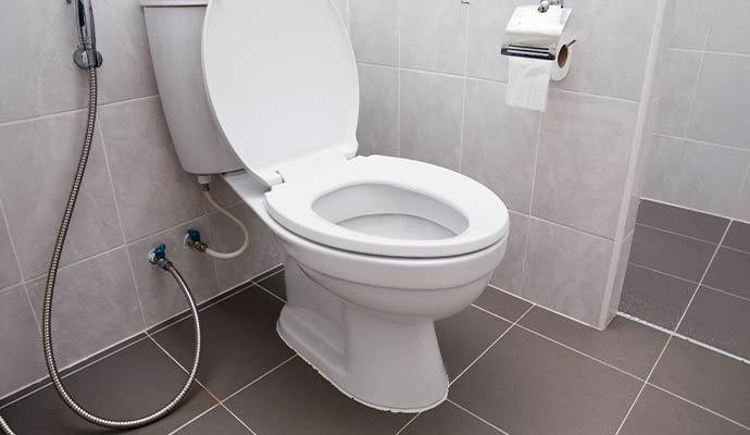 Newly installed toilet