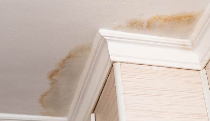 Water stained ceiling
