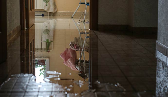 Standing water on the floor