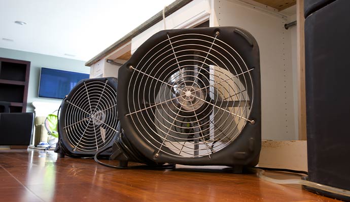 Two water drying fans