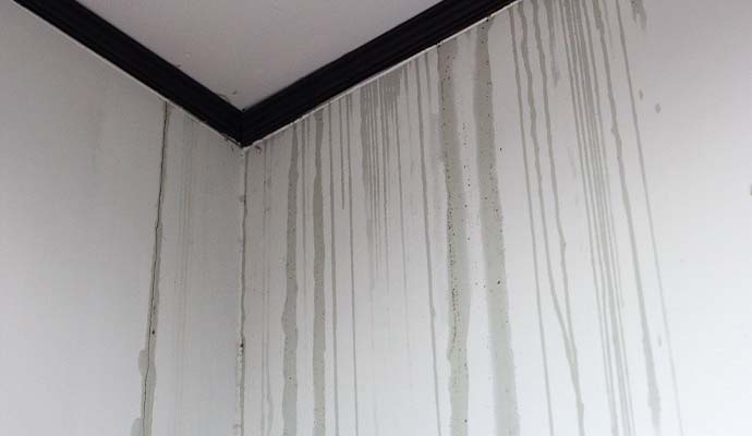 Water damage on drywall