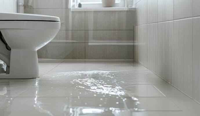 Water overflow in the toilet