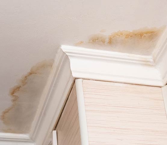 Water stained ceiling